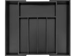 Organizzatore Per Cassetti Di Posate In Bambù, Organizzatore Di Utensili Espandibile Per Cassetti Della Cucina, Supporto Regolabile Per Posate E Stoviglie, Divisorio Per Cucchiai, Forchette, Coltelli, Grande, Nero