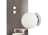 Applique "Aria"" - Stile Moderno In Metallo Argentato Con Globo In Vetro Bianco Opaco, E27"