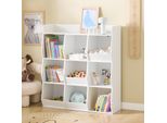 Sobuy Scaffale Per Bambini Scaffale Montessoriano Per La Camera Dei Bambini Con 9 Scomparti Aperti Scaffale Per Bambini Per La Conservazione Dei Giocattoli Bianco 95X105X34Cm KMB120-W