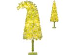 Costway Albero Di Natale Artificiale 150Cm Con Neve, Cima Pieghevole, Led Bianco Caldo E 8 Modalità, Albero Di Natale Artificiale