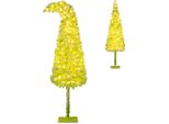 Costway Albero Di Natale Artificiale 210Cm Con Neve, Cima Pieghevole, Led Bianchi Caldi E 8 Modalità, Albero Di Natale Artificiale