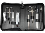 Set Manicure 8 Pezzi Custodia In Vera Pelle - Strumenti Solingen - Germany Nero
