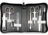 Set Manicure 8 Pezzi Custodia In Vera Pelle - Strumenti Solingen - Germany Bianco