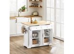 Sobuy Isola Da Cucina Su Rotelle Carrello Portavivande Carrello Da Cucina Con Piano Di Lavoro Estraibile Carrello Con Cassetti Carrello Bar Per Cucina Sala Da Pranzo FKW71-II-WN