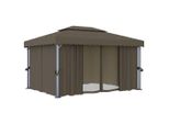 Padiglione Con Tenda 4X3 M Taupe Aluminium