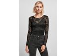 DáMské Body Urban Classics Ladies Lace Longsleeve Body Nero - Xs