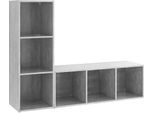 Vidaxl Mobili Tv 2 Pz. Grigio Cemento 107X35X37 Cm Materiale A Base Di Legno