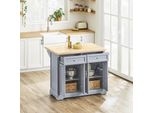 Sobuy Isola Da Cucina Su Rotelle Carrello Portavivande Carrello Da Cucina Con Piano Di Lavoro Estraibile Carrello Con Cassetti Carrello Bar Per Cucina Sala Da Pranzo FKW71-II-HG