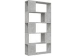 Libreria Divisoria In Cemento Grigio 80X24X155 Cm In Materiale Ligneo