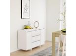 Vidaxl Credenza Con 3 Cassetti Bianco 120X41X75 Cm Materiale A Base Di Legno