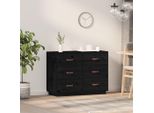 Vidaxl Credenza Nera 100X40X75 Cm In Legno Di Pino Massiccio