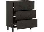 Vidaxl Armadi Laterali 2 Pezzi Neri 60X33X75 Cm In Legno Massiccio Di Mango