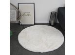 Consilio Concept Cloud Tappeto In Pelliccia 160X160 Avorio Bianco Panna Tappeto Supersoft 39 Mm Di Altezza Morbida Imitazione Pelliccia Di Coniglio