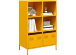 Vidaxl Credenza Giallo Senape 68X39X103,5 Cm Acciaio