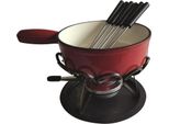 Set Fonduta Tinta Unita Rosso Scaldino In Ferro Battuto Da 24 Cm Tableandcook Dsbrgsaf24