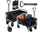 Carrello Da Giardino Da Spiaggia Pieghevole Nero 120L