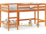 Vidaxl Letto A Soppalco Per Bambini Con Scaletta Marrone Cera 90X200Cm In Legno Di Pino Massiccio