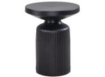 Kadima Design Eleganter Beistelltisch Schwarz, 40X40X50 Cm, Rund, Hammerschlag-Design