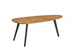 Kadima Design Couchtisch Akazie, Massivholz, Moderne Nierenform, Stabile Metallbeine