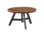 Kadima Design Massivholz Couchtisch, Sheesham Holz, Metallgestell, 60X60X35 Cm
