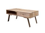 Kadima Design Couchtisch Garda, Rustikaler Landhausstil, Massivholz-Mango Und Metall, 95X42X50 Cm.