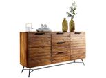 Kadima Design Sideboard Formio, Sheesham Massivholz, 160X40X88 Cm, Industrial-Look