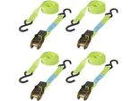 Cinghia Di Ancoraggio Con Cricchetto + 2 Ganci 5 Metri - Set Di 4 Pezzi