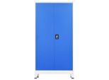 Vidaxl Armadio A 2 Ante In Metallo 90X40X180 Cm Grigio E Blu
