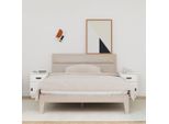 Comodini 2 Pz. Bianco 40X34X55 Cm In Legno Di Pino Massiccio