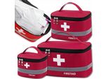 Edibazzar | Set Di Pronto Soccorso 3 Pezzi Kit Medico Da Viaggio Rosso Set Maniglia
