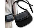 Camerazar Elegante Borsa A Tracolla Da Donna In Pelle Nera Con Pattina