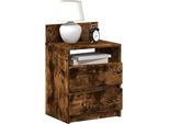Vidaxl Comodino Con 2 Cassetti In Rovere Fumé 40X33X60 Cm