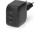Caricabatterie Da Muro | 35 W | Gan | PD3.0 | Funzione Di Ricarica Rapida | 1,75 / 2,33 / 2,92 / 3,0 A | Numero Di Uscite: 2 | 2X USB-C™ | Selezione Automatica Della Tensione | Nero