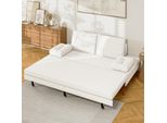 Proximax Divano Letto Allungabile 180×200 Cm In Bianco, Tessuto Di Lino - Divano E Letto Multifunzionale Per La Camera Degli Ospiti