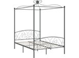 Struttura Letto A Baldacchino In Metallo Grigio 120 X 200 Cm
