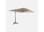 Ombrellone 3X4M Rettangolare Decentrato In Alluminio , Beige