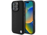 Bmw Bmhmp16Lsllbk Iphone 16 Pro 6.3Czarny/Nero Custodia Rigida In Pelle Con Timbro A Caldo Magsafe