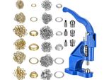 Macchina Per Occhielli, Struttura In Ferro Resistente, Punzoni Intercambiabili, Set Blu