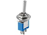 100X Interruttore A Levetta Goobay 10014 Subminiatura, 1X Um, 3 Pin, Custodia Blu - Ideale Per Il Fai Da Te O Il Modellismo