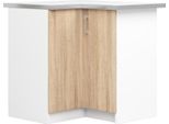 Armadio Da Cucina Angolare Con Piano Bianco E Frontale In Rovere Sonoma - Mobile Elegante E Pratico