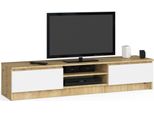 Mobile Tv 160 Cm In Rovere Artisan E Bianco Moderno E Funzionale