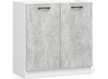 Armadio Da Cucina Oliwia S80ZL Bianco Betong 80 Cm Lavello Con Ante Pieghevoli E Ripiano
