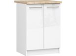 Akord Mobile Cucina Oliwia 2 Ante Con Ripiano Bianco/Bianco Lucido 60X46X85 Cm