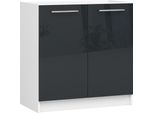 Armadio Da Cucina Sotto Il Lavello 80 Cm Bianco Grafite Lucido Oliwia S