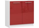 Armadio Da Cucina Sotto Il Lavello 80 Cm Bianco E Rosso Lucido Oliwia S