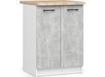Akord Mobile Da Cucina Oliwia 2 Ante Con Ripiano Bianco-Cemento 60X46X85 Cm