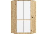 Akord Armadio Ad Angolo 4 Ante Rovere Artigianale/Bianco 100X50X180 Cm