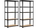 Akord Scaffale Metallico 10 Ripiani Nero 80X40X180 Cm
