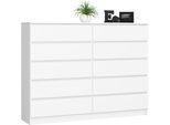 Akord Cassettiera 10 Cassetti Bianca 160X40X121 Cm