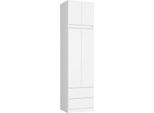 Akord Armadio Con Sovrastruttura 2 Ante 2 Cassetti Bianco 60X51X234 Cm